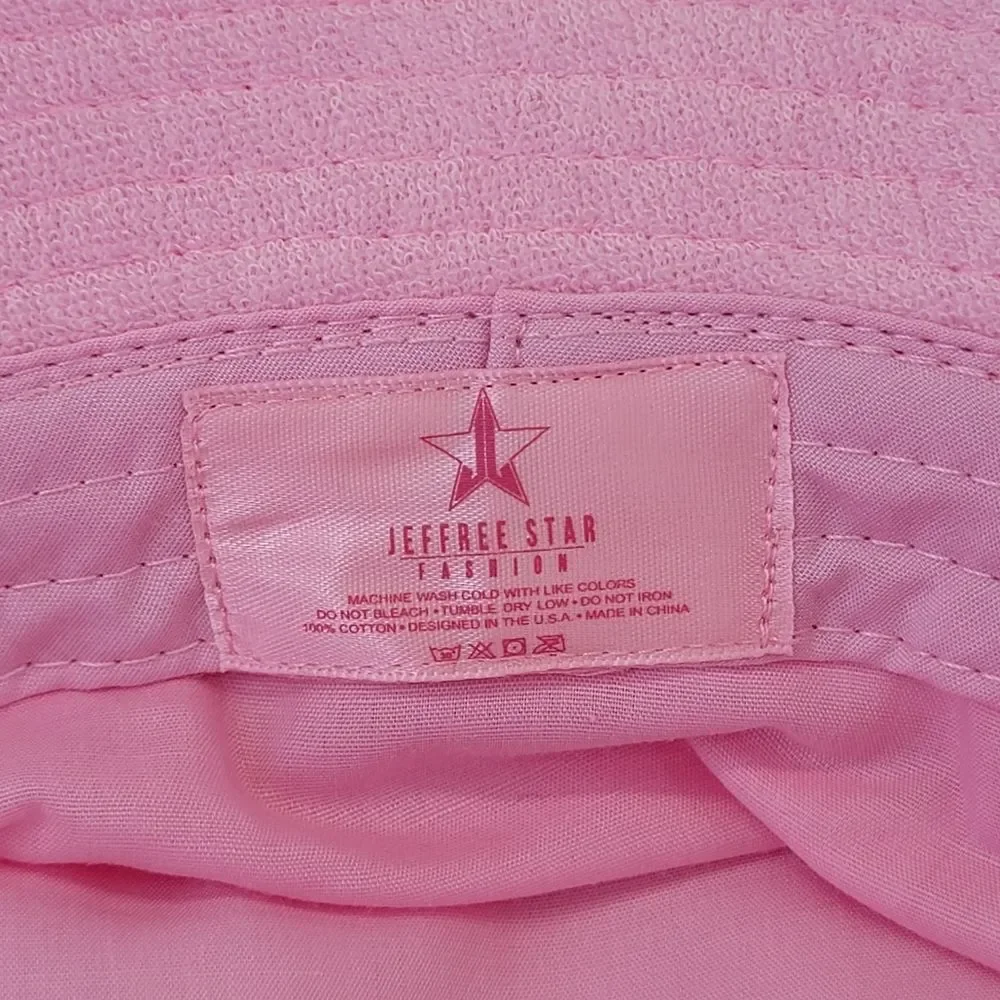 NWOT Jeffree Star Logo Pink Terry Cloth Bucket Hat